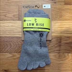 ToeSox Heather Gray Low Rise Pilates Socks